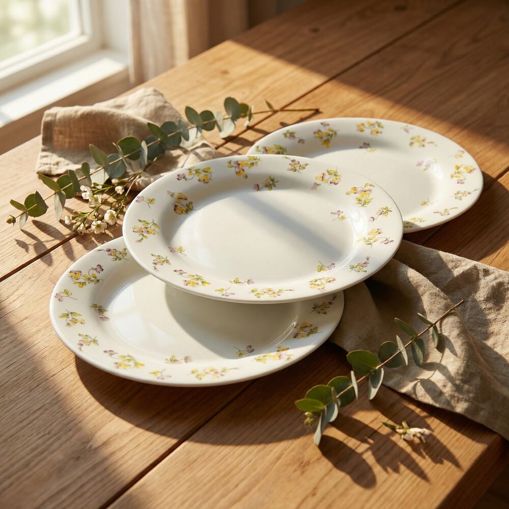 Set of 8 Martha Stewart Pansy Dinner Plate Set